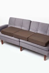 Homescapes Quilted Polyester 3 Seater Orthopaedic Booster Cushion Cover in Chocolate - thumbnail 2