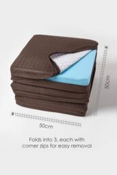 Homescapes Quilted Polyester 3 Seater Orthopaedic Booster Cushion Cover in Chocolate - thumbnail 4