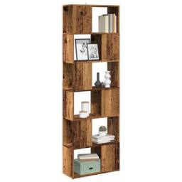 Berkfield Home Classic Book Cabinet/Room Divider Old Wood 60x24x186 cm in Brown - Size: 60 x 24 x 186 cm - thumbnail 2