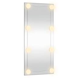 Berkfield Home Wall Mirror with LED Lights 50x100 cm Glass Rectangle in Silver - thumbnail 4