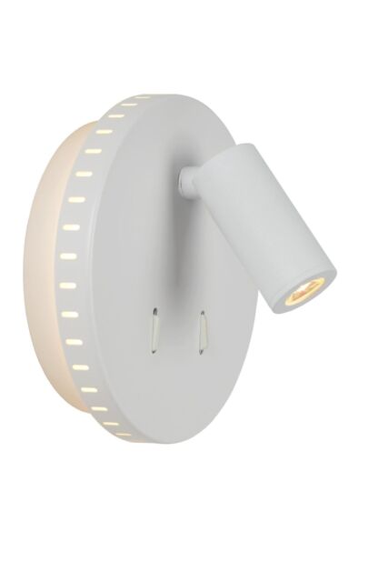 Lucide 'BENTJER' Modern Non Dimmable Tiltable Stylish Reading Wall Light in White - image 1