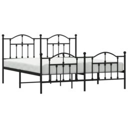 Berkfield Home Metal Bed Frame with Headboard & Footboard Black 180x200 cm Super King - thumbnail 3