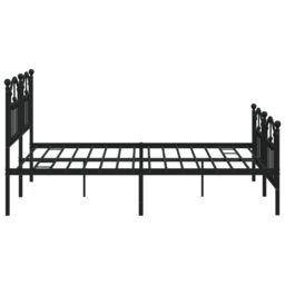 Berkfield Home Metal Bed Frame with Headboard & Footboard Black 180x200 cm Super King - thumbnail 6