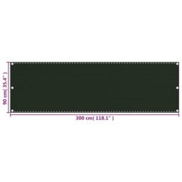 Berkfield Home Balcony Screen Dark Green 90x300 cm HDPE - thumbnail 5