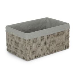 Red Hamper Grey Paper Rope Storage Basket with Grey Cotton Lining - Size: Medium - thumbnail 1