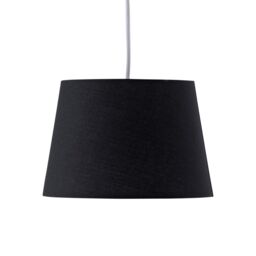 First Choice Lighting Set of 2 Black Cotton 23cm Tapered Cylinder Pendant or Lamp Shades - thumbnail 3