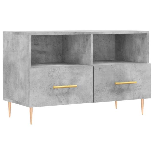 Berkfield Home TV Cabinet Concrete Grey 80x36x50 cm Engineered Wood - Size: 80 x 36 x 50 cm - image 1