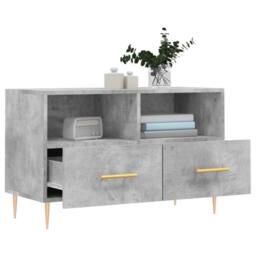 Berkfield Home TV Cabinet Concrete Grey 80x36x50 cm Engineered Wood - Size: 80 x 36 x 50 cm - thumbnail 4