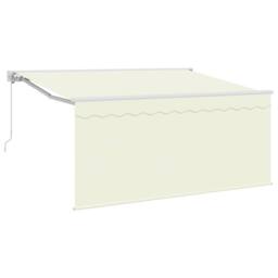 Berkfield Home Retractable Awning Beige 300 x 200 cm Polyester & Aluminium in Cream - thumbnail 2