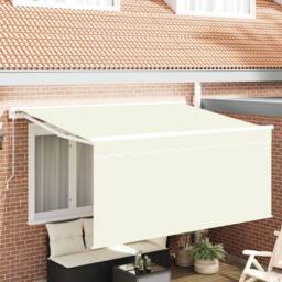 Berkfield Home Retractable Awning Beige 300 x 200 cm Polyester & Aluminium in Cream - thumbnail 1