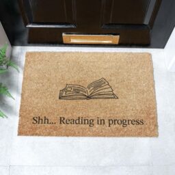 Artsy Mats Reading In Progress Doormat (60 x 40cm) in Brown - Size: 40 cm x 60 cm - thumbnail 1