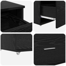 Berkfield Home Drawer Cabinet Black oak Engineered wood Compact Drawer Cabinet - thumbnail 8