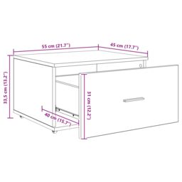 Berkfield Home Drawer Cabinet Black oak Engineered wood Compact Drawer Cabinet - thumbnail 9
