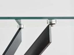 FurnitureboxUK Leonardo 120cm 4-Seater Glass & Chrome Metal Starburst Dining Table in Black - thumbnail 5