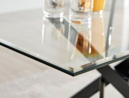 FurnitureboxUK Leonardo 120cm 4-Seater Glass & Chrome Metal Starburst Dining Table in Black - thumbnail 4