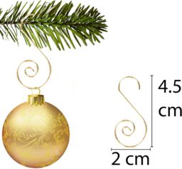 Shatchi 40Pcs Swirl Tree Decoration Hooks - Decorative & Durable in Gold - Size: 1 Pack - thumbnail 2
