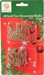 Shatchi 40Pcs Swirl Tree Decoration Hooks - Decorative & Durable in Gold - Size: 1 Pack - thumbnail 6