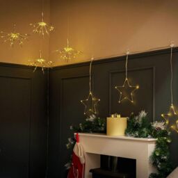 ValueLights Indoor/Outdoor 4 Pack Exploding Christmas Star Lights 20 Warm White Bulbs in Silver - thumbnail 5