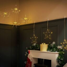 ValueLights Indoor/Outdoor 4 Pack Exploding Christmas Star Lights 20 Warm White Bulbs in Silver - thumbnail 7