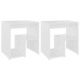 Berkfield Home Durable Bed Cabinets 2 pcs White 40x30x40 cm Engineered Wood - Size: 40 x 30 x 40 cm - thumbnail 3