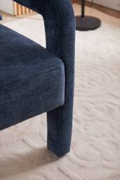 Living and Home Chenille Upholstered Accent Chair with Lumbar Pillow in Blue - thumbnail 7