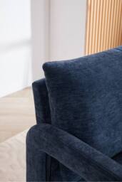 Living and Home Chenille Upholstered Accent Chair with Lumbar Pillow in Blue - thumbnail 8