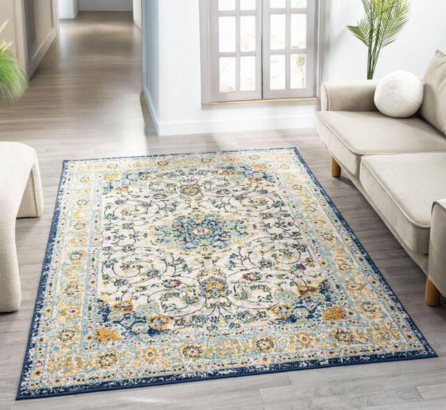 Desire Rugs San Marino Living Room Area Rug - Low Pile Medallion Floral Design - Size: 60 cm x 220 cm - image 1