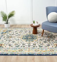 Desire Rugs San Marino Living Room Area Rug - Low Pile Medallion Floral Design - Size: 60 cm x 220 cm - thumbnail 3