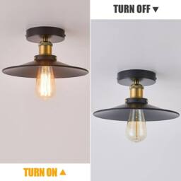 NIVOR 1 Light Industrial Aluminum Flush Mount Ceiling Black E27 (Set of 2) in Jet Black - thumbnail 3