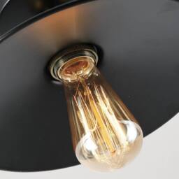 NIVOR 1 Light Industrial Aluminum Flush Mount Ceiling Black E27 (Set of 2) in Jet Black - thumbnail 9