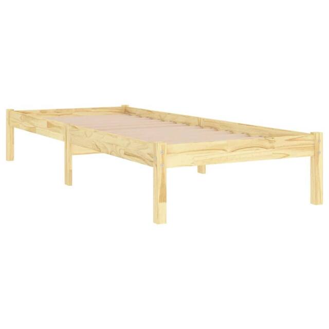 Berkfield Home Modern Bed Frame Solid Wood 75x190 cm Small Single in Light Brown - image 1