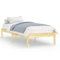Berkfield Home Modern Bed Frame Solid Wood 75x190 cm Small Single in Light Brown - thumbnail 3