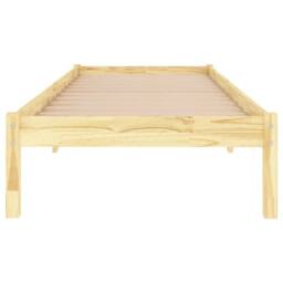 Berkfield Home Modern Bed Frame Solid Wood 75x190 cm Small Single in Light Brown - thumbnail 4