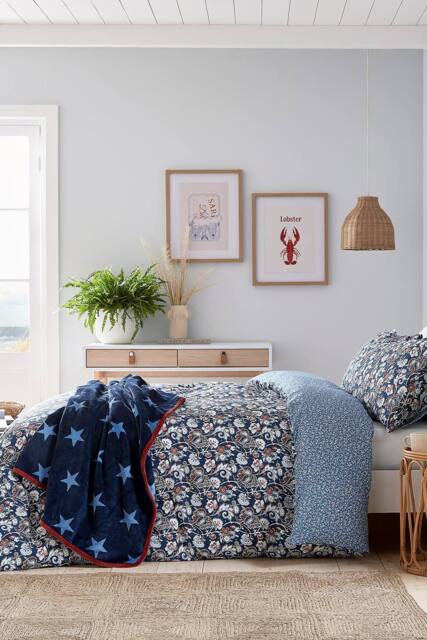 Helena Springfield 'Lawrence' Cotton Duvet Cover Set in Navy - Size: Super King - image 1