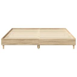 Berkfield Home Bed Frame No Mattress Sonoma Oak 200x200 cm Engineered Wood in Brown - thumbnail 5