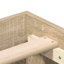Berkfield Home Bed Frame No Mattress Sonoma Oak 200x200 cm Engineered Wood in Brown - thumbnail 8