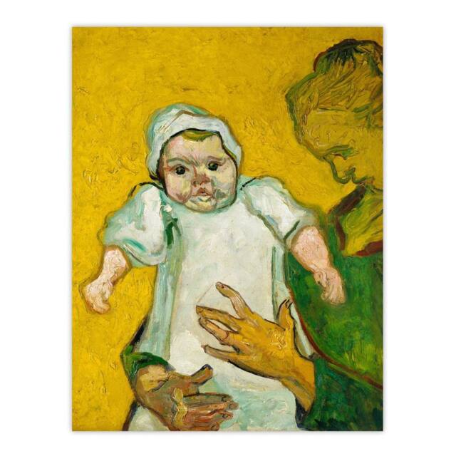 "Artery8 Madame Roulin & Her Baby Van Gogh Vintage Wall Art Print Poster in Yellow - Size: W24"" x H32""" - image 1