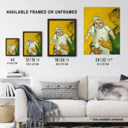 "Artery8 Madame Roulin & Her Baby Van Gogh Vintage Wall Art Print Poster in Yellow - Size: W24"" x H32""" - thumbnail 3
