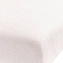 Wyld and Coco Boucle Bench Off-White and Brown Rubberwood Legs W118 x D46 x H48cm in White - thumbnail 6
