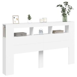 Berkfield Home LED Headboard White 180x18.5x103.5 cm Engineered Wood - thumbnail 5