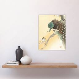 "Artery8 Peacock On A Cherry Blossom Tree Retro Japan Wall Art Print Koson in Orange - Size: W12"" x H16""" - thumbnail 4