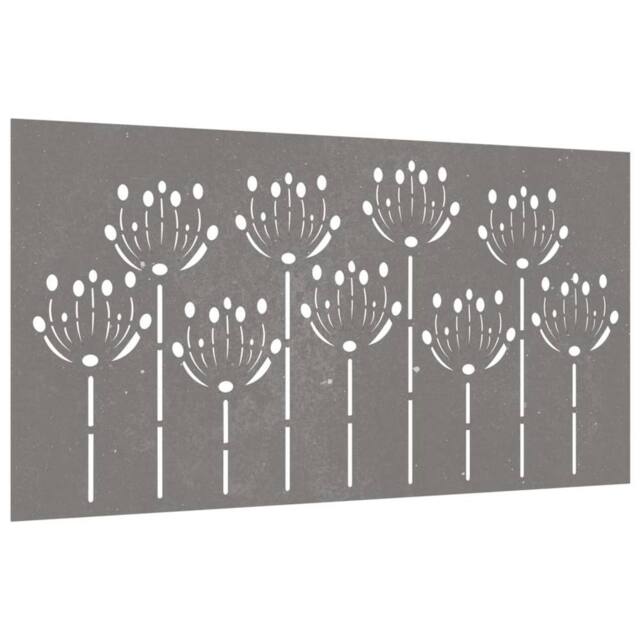 Berkfield Home Garden Wall Decoration 105x55 cm Corten Steel Flower Design in Brown - image 1