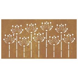 Berkfield Home Garden Wall Decoration 105x55 cm Corten Steel Flower Design in Brown - thumbnail 4