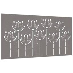 Berkfield Home Garden Wall Decoration 105x55 cm Corten Steel Flower Design in Brown - thumbnail 1