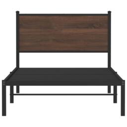 Berkfield Home Metal Bed Frame without Mattress Brown Oak 100x190 cm - thumbnail 5