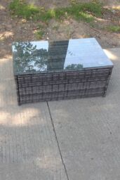Fimous Rattan Oblong Rectangular Tea Coffee Table in Dark Grey - thumbnail 3