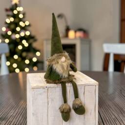 Four Candle Green Fabric Christmas Gonk Decoration 55cm - thumbnail 2