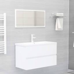 Berkfield Home Sink Cabinet White 80x38.5x45 cm Engineered Wood - thumbnail 3