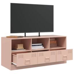 Berkfield Home TV Cabinet Pink 99x39x44 cm Steel - Size: 99 x 39 x 44 cm - thumbnail 5
