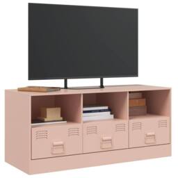 Berkfield Home TV Cabinet Pink 99x39x44 cm Steel - Size: 99 x 39 x 44 cm - thumbnail 4